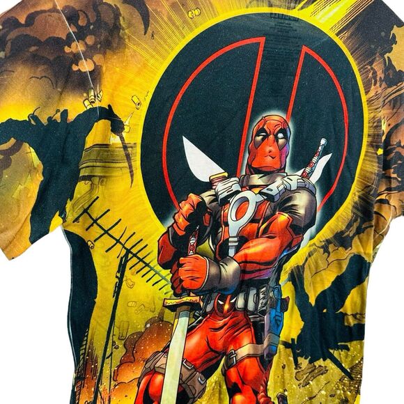 Marvel Deadpool T-Shirt All Over Print Double Sided Short Sleeve Mens Size Large - Picture 8 of 10